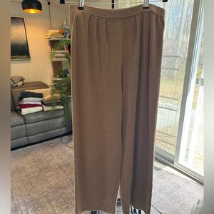 Sezane Wide-Leg Pants in Taupe Brown